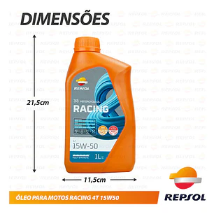 Aceite Repsol Moto Racing 15w50 4t 100% Sint, 1 Litro