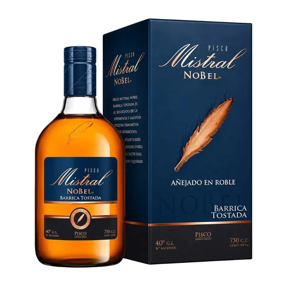 Pisco Mistral Nobel Barrica Tostada 750cc 6