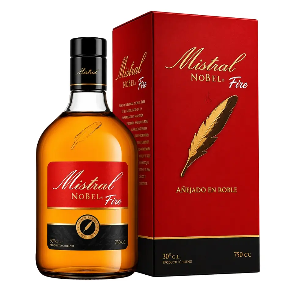 Pisco Mistral Nobel Barrica Tostada 750cc 3