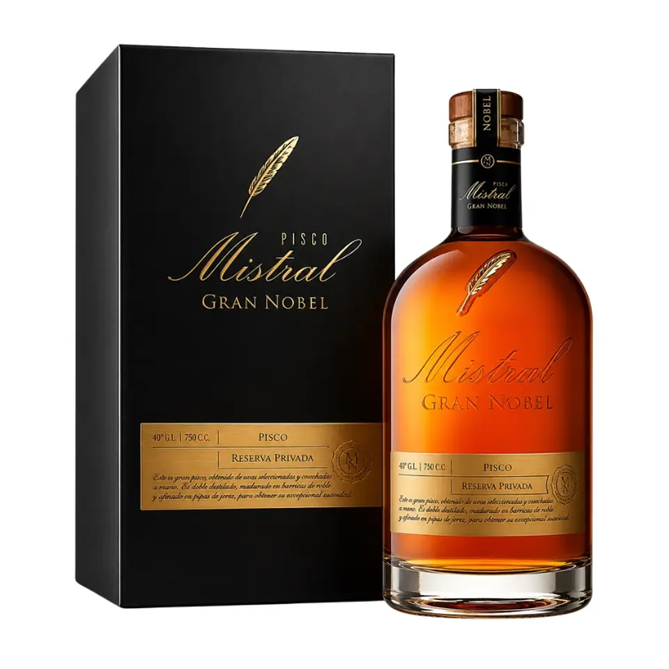 Pisco Mistral Nobel Barrica Tostada 750cc 2