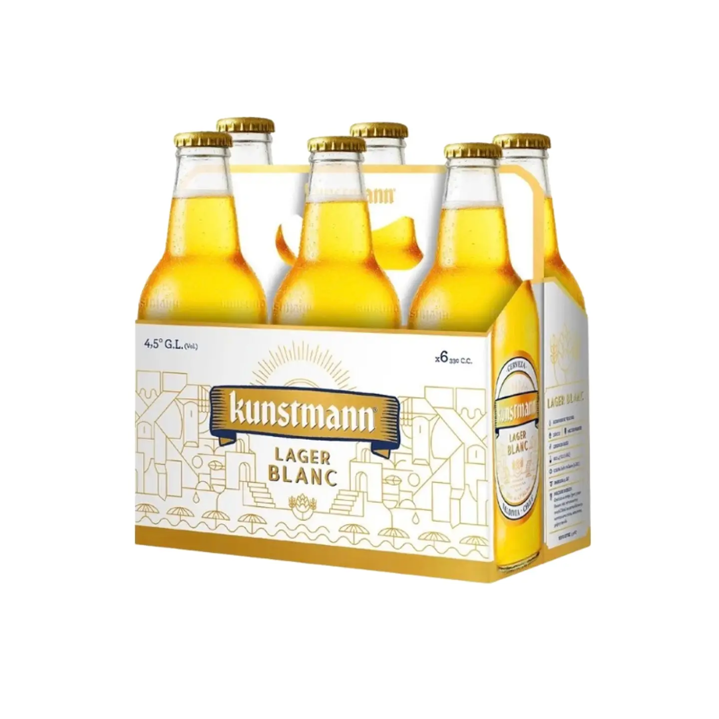 Pack 6 un. Cerveza Kunstmann Lager Blanc Botella 330 cc 2