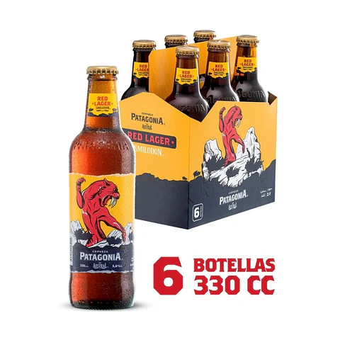 Pack 6 un. Cerveza Austral Patagonia Red Lager 5.0° 330 cc