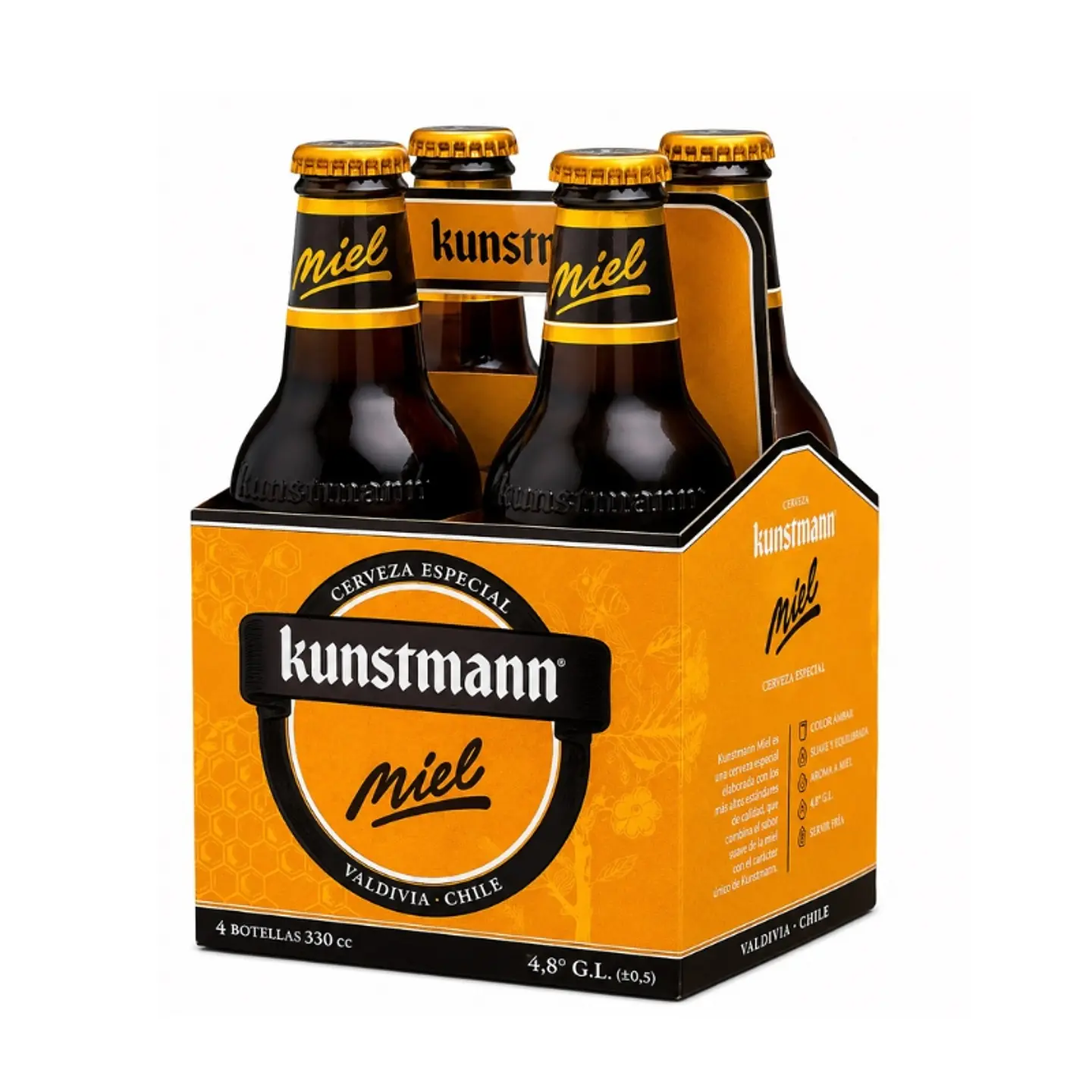 Pack 4 un. Cerveza Kunstmann Miel 4.8° 330 cc 2