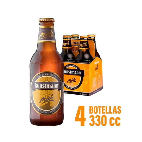 Pack 4 un. Cerveza Kunstmann Miel 4.8° 330 cc