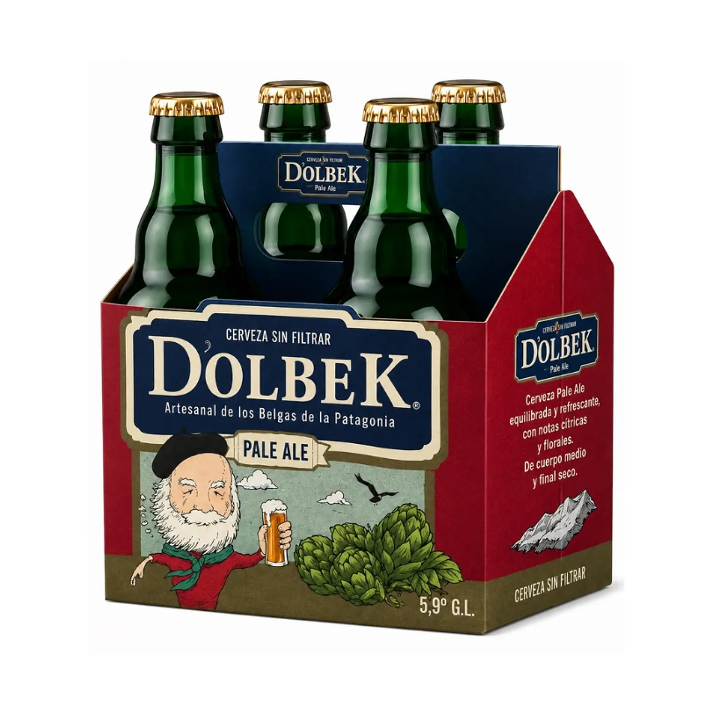 Pack 4 un. Cerveza Dolbek Lager Belga 4.5° 330 cc 2
