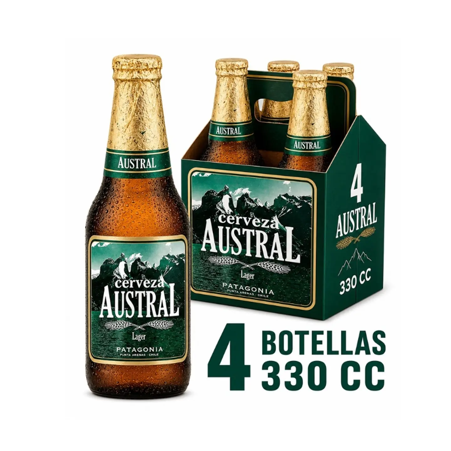 Pack 4 un. Cerveza Austral Lager 4.6° 330 cc 1
