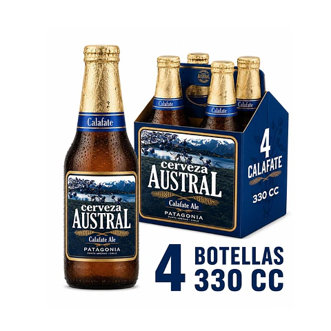 Pack 4 un. Cerveza Austral Calafate Ale 5.0° 330 cc