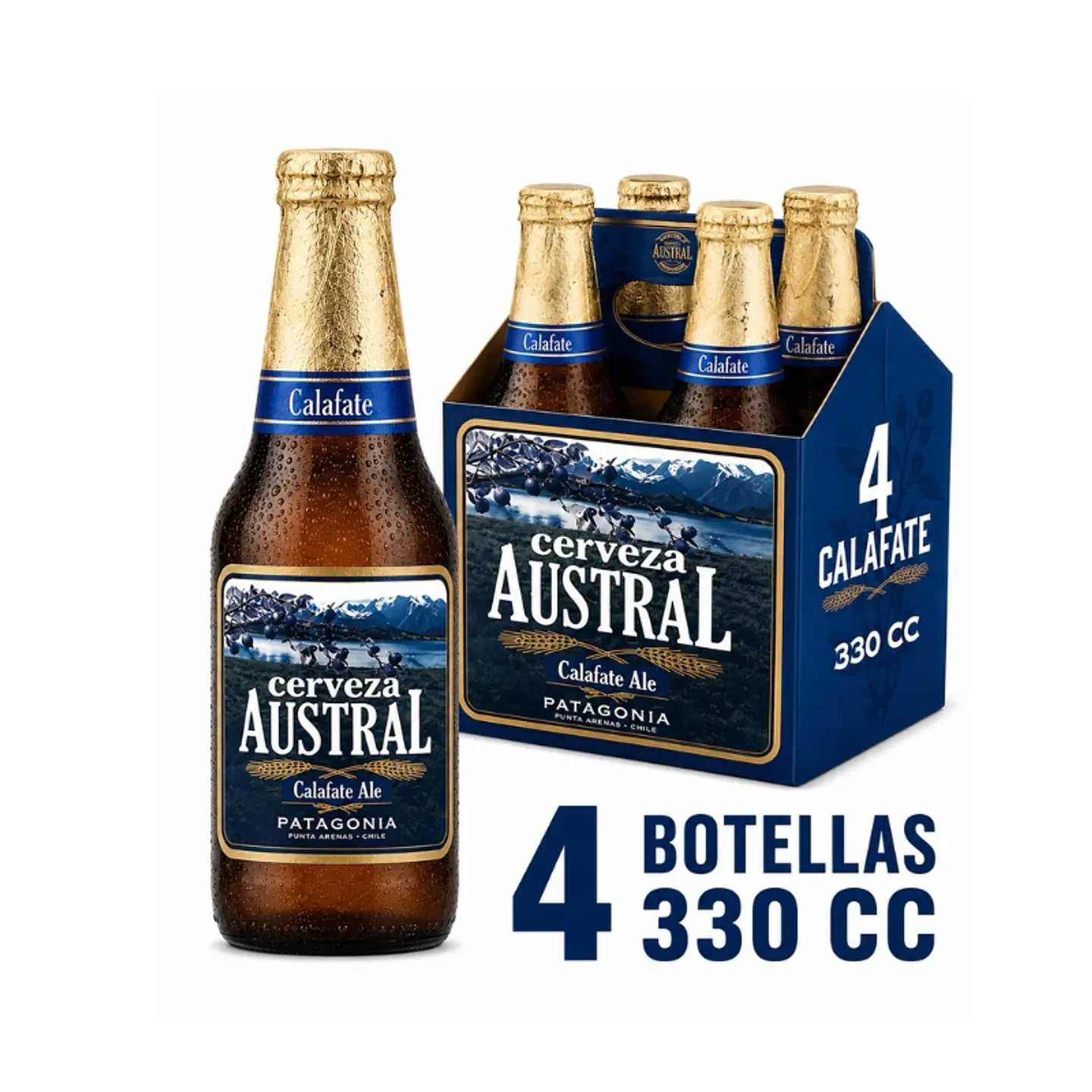 Pack 4 un. Cerveza Austral Calafate Ale 5.0° 330 cc 1
