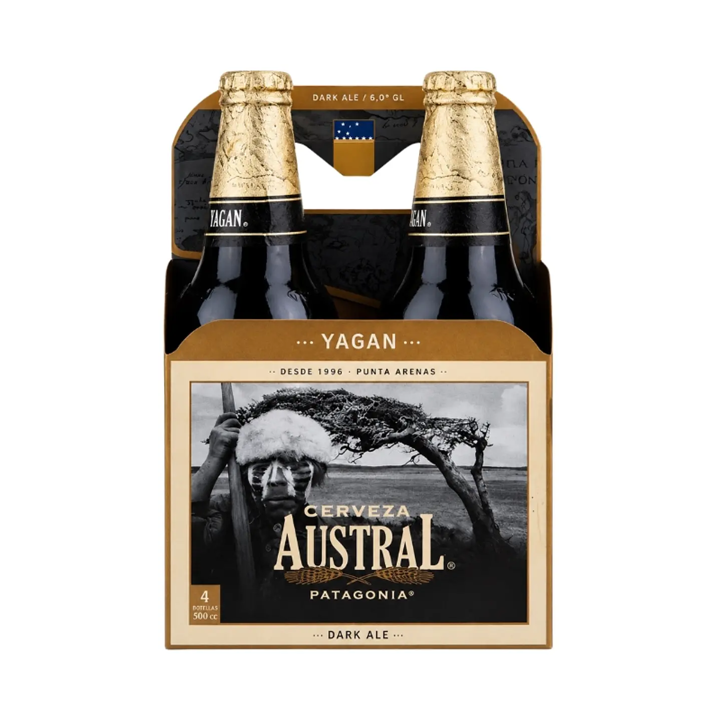 Pack 4 un. Cerveza Austral Yagan Dark Ale 5.0° 330 cc 2