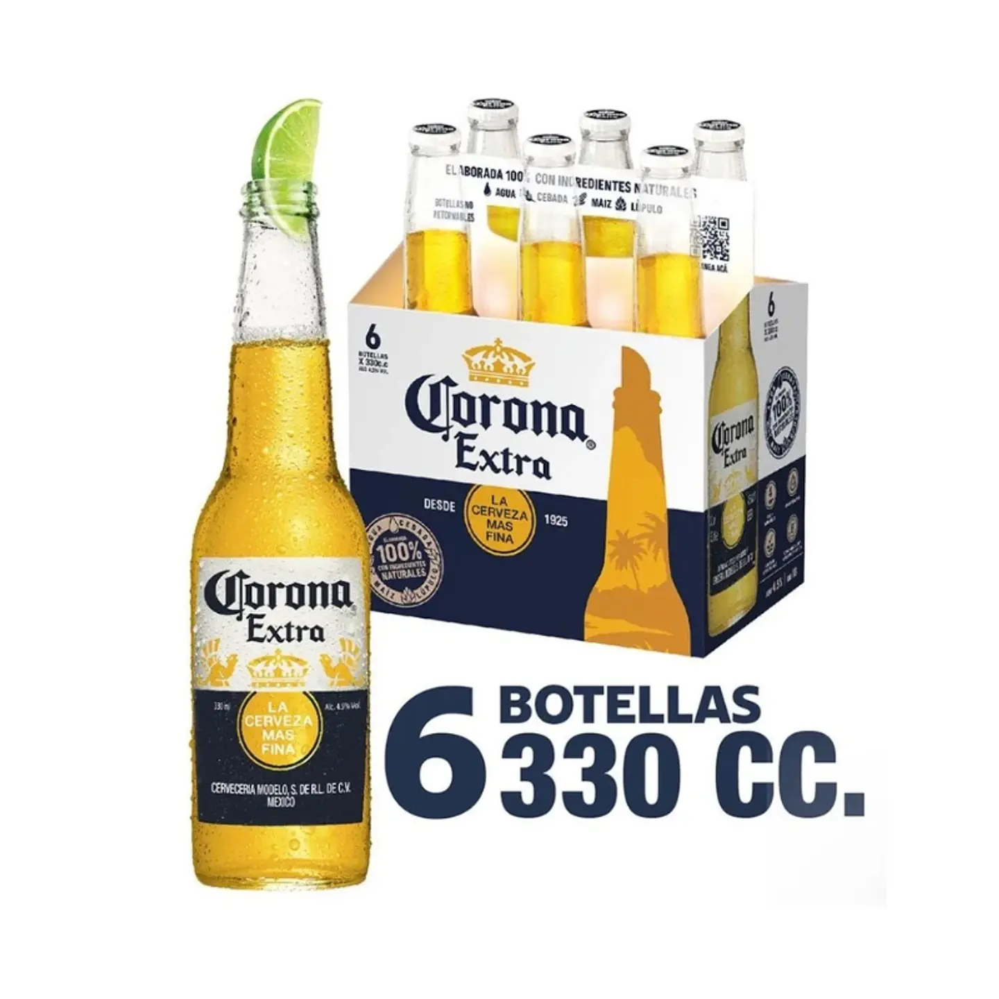 Pack 6 un. Cerveza Corona Lager 4.5° 330 cc 1
