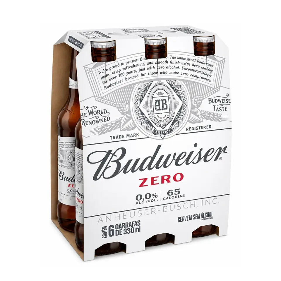 Pack 6 un. Cerveza Budweiser Lager Sin Alcohol 330 cc 2