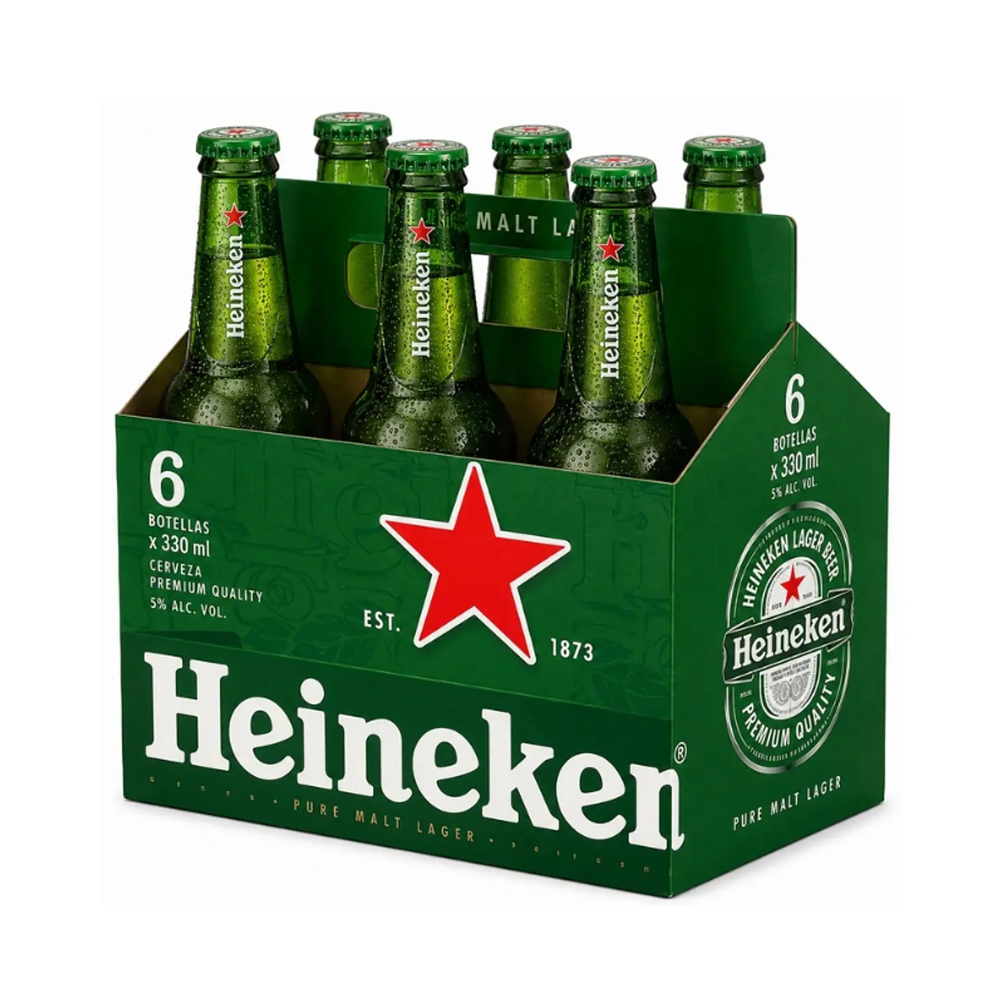 Pack 6 un. Cerveza Heineken Lager 5.0° 330 cc 2