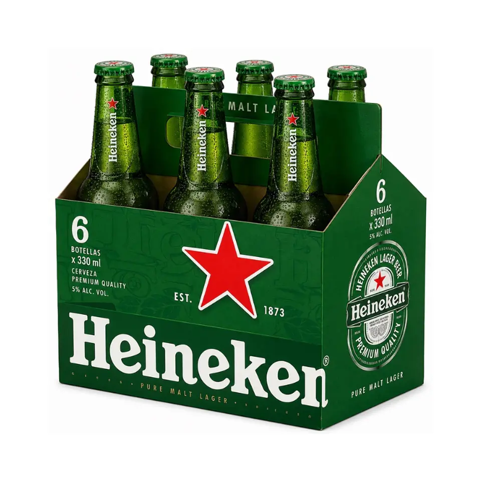 Pack 6 un. Cerveza Heineken Lager 5.0° 330 cc 2
