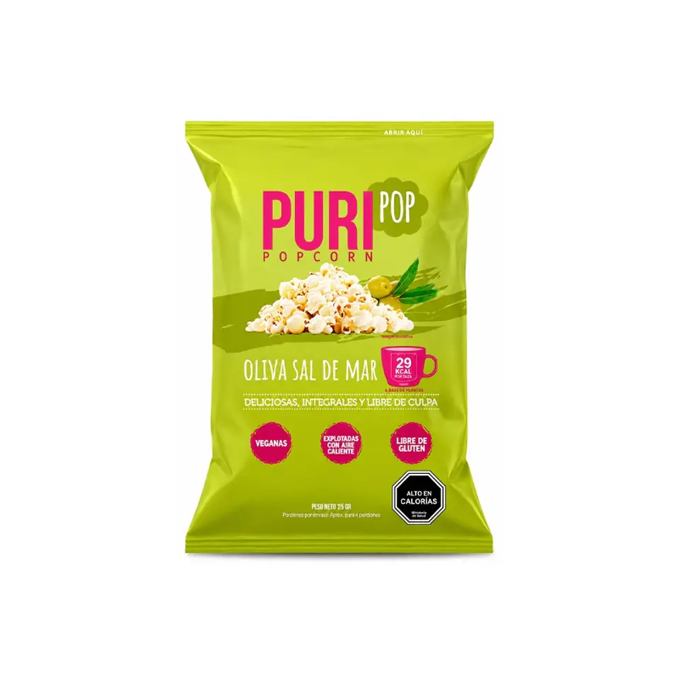 Puripop Popcorn Oliva Sal de mar 12gr 1