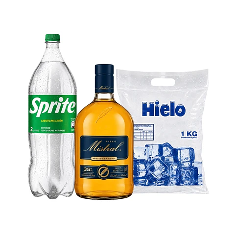 Promos Pisco + Bebida 2L + Hielo