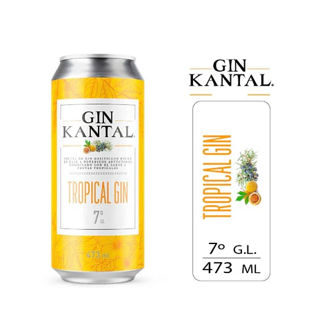 Gin Kantal Tropical 7° Lata 474 cc