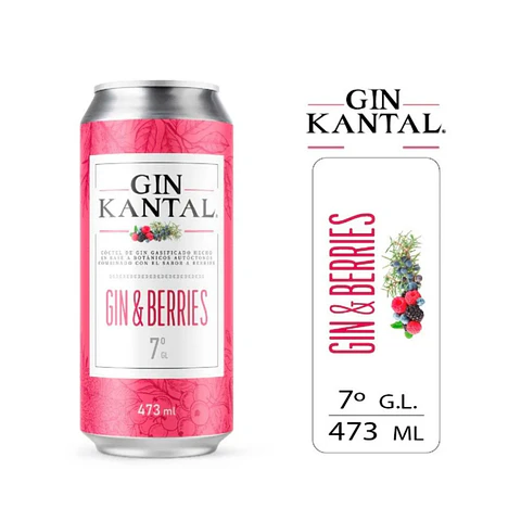 Gin Kantal Berries 7° Lata 473 cc