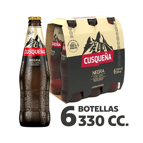 Cerveza Cusqueña Negra Botella 6 Un De 330 cc