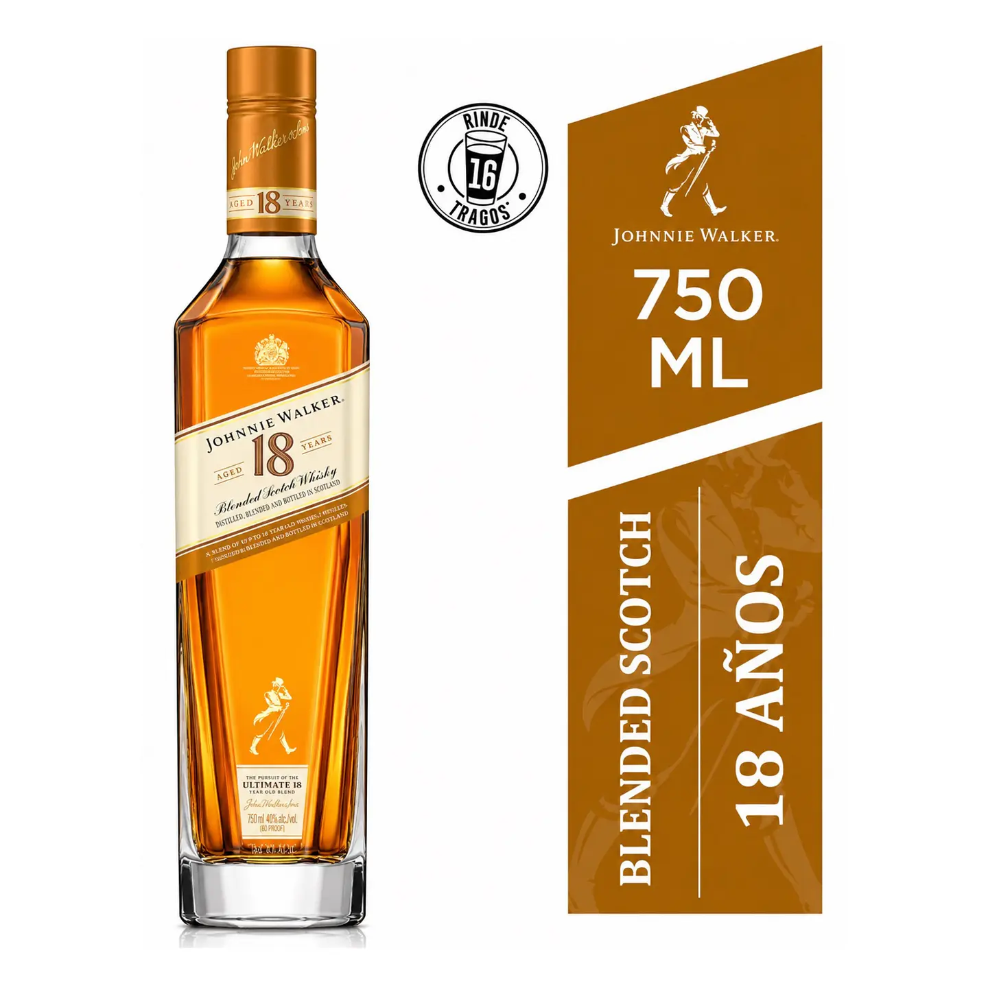 Whisky Johnnie Walker 18 Años 750 cc 1