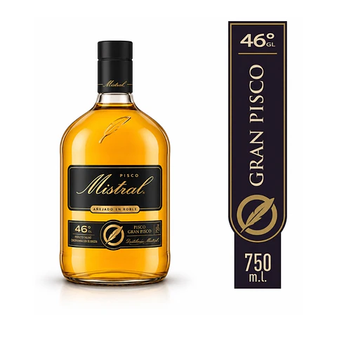 Pisco Mistral Añejado en Roble 46° Botella 750 cc