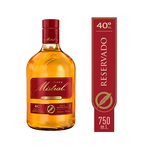 Pisco Mistral Añejado en Roble 40° Botella 750 cc