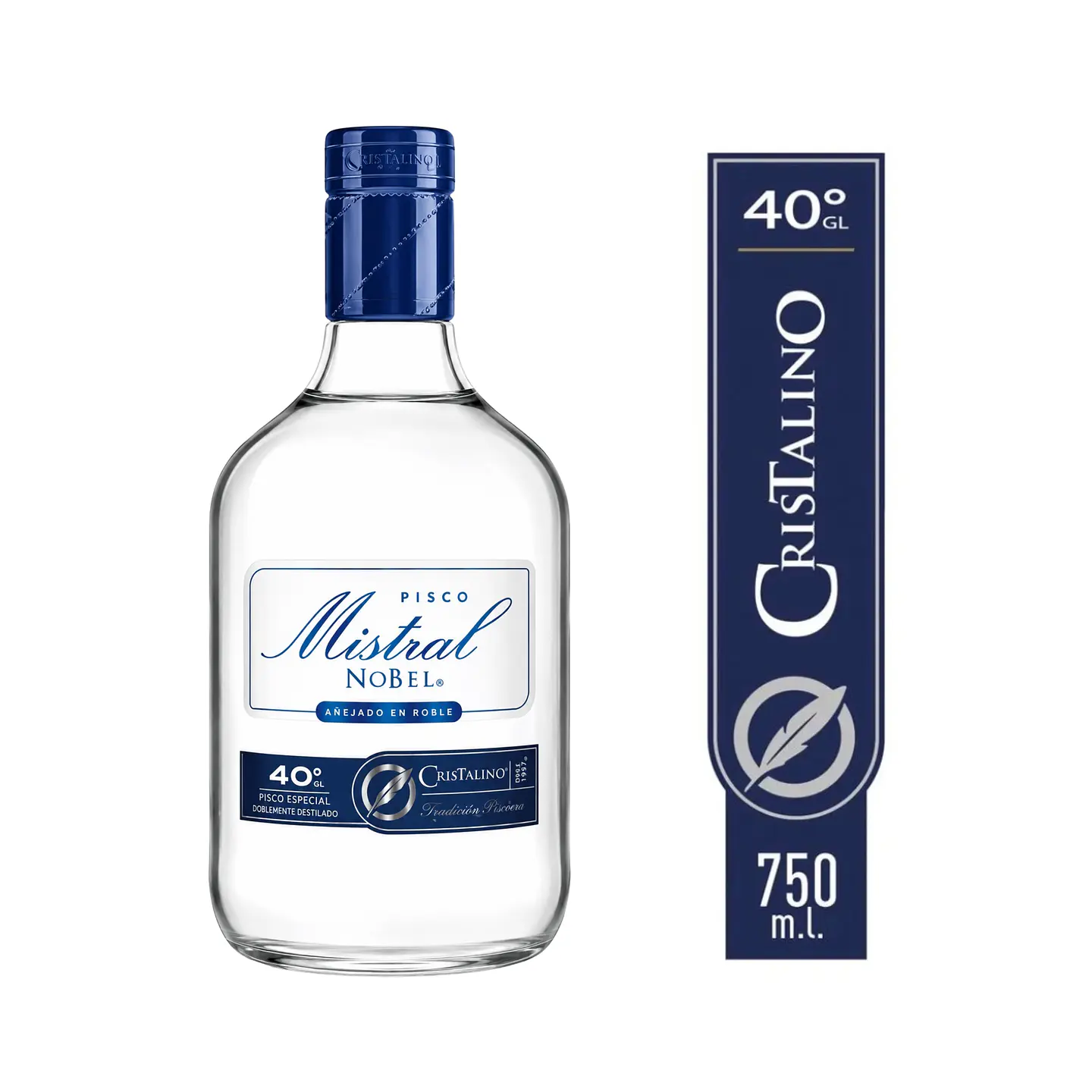 Pisco Mistral Nobel Cristalino 40° 750 cc 1