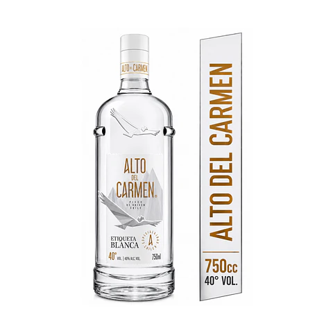 Pisco Alto del Carmen Etiqueta Blanca 40° Botella 750 cc
