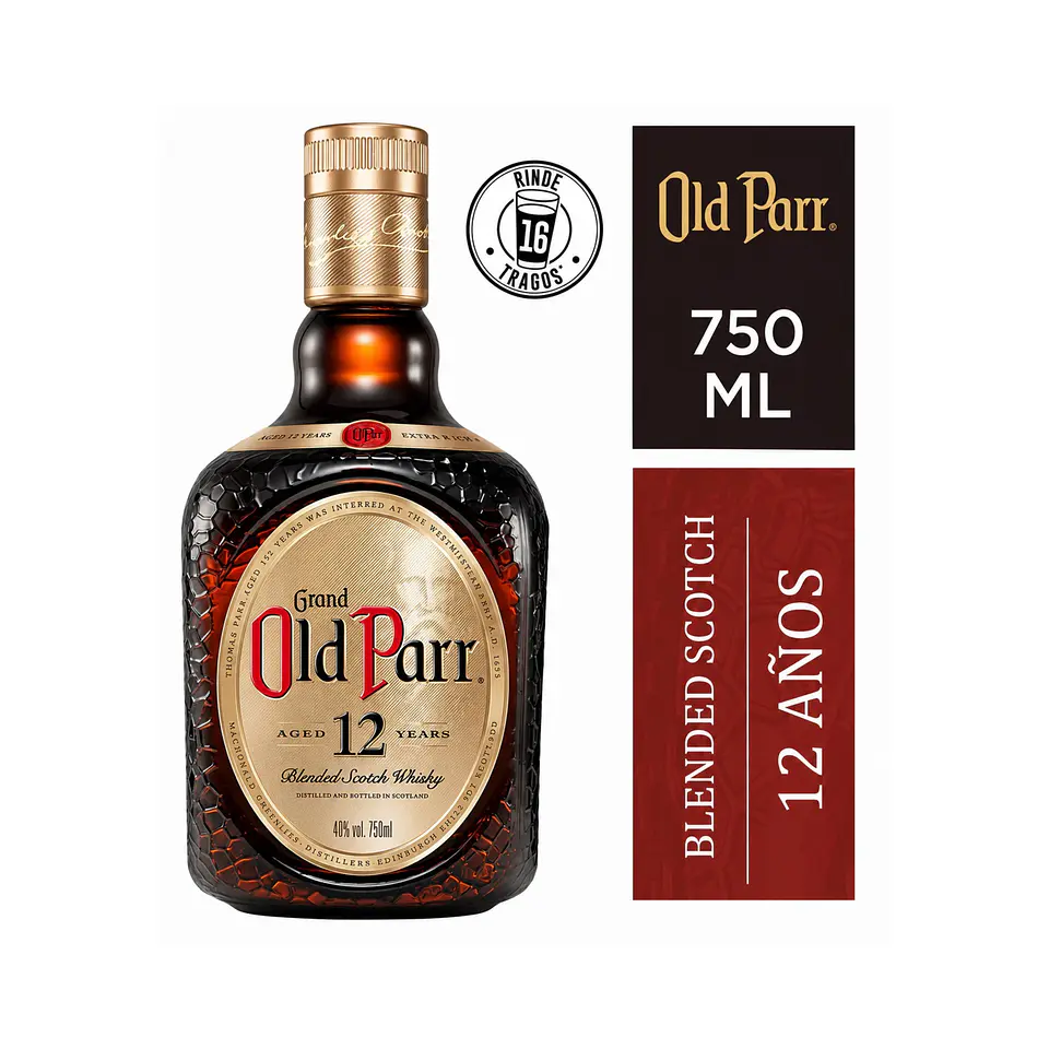 Whisky Old Parr 12 Años 40° 750 cc 1