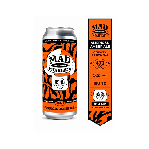 Cerveza Mad Charlies American Amber Ale Lata 473cc