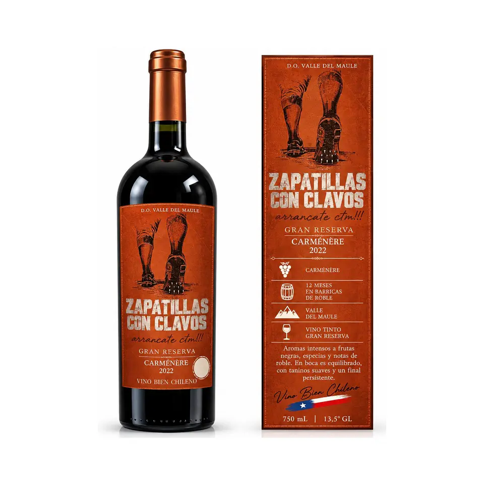 Zapatillas con Clavos Gran Reserva Carménère 750 ml 1