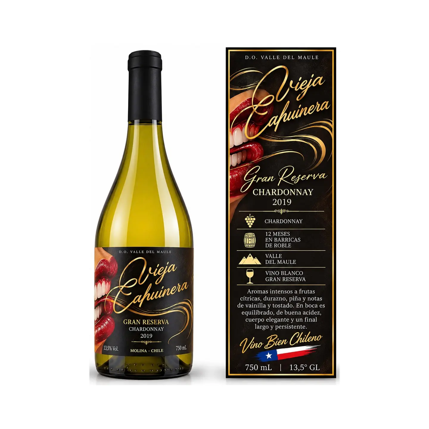 Vieja Cahuinera Gran Reserva Chardonnay 750 cc 1