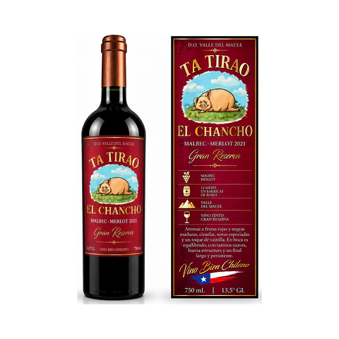 Ta Tirao El Chancho Gran Reserva Malbec–Merlot 2021 – 750 ml