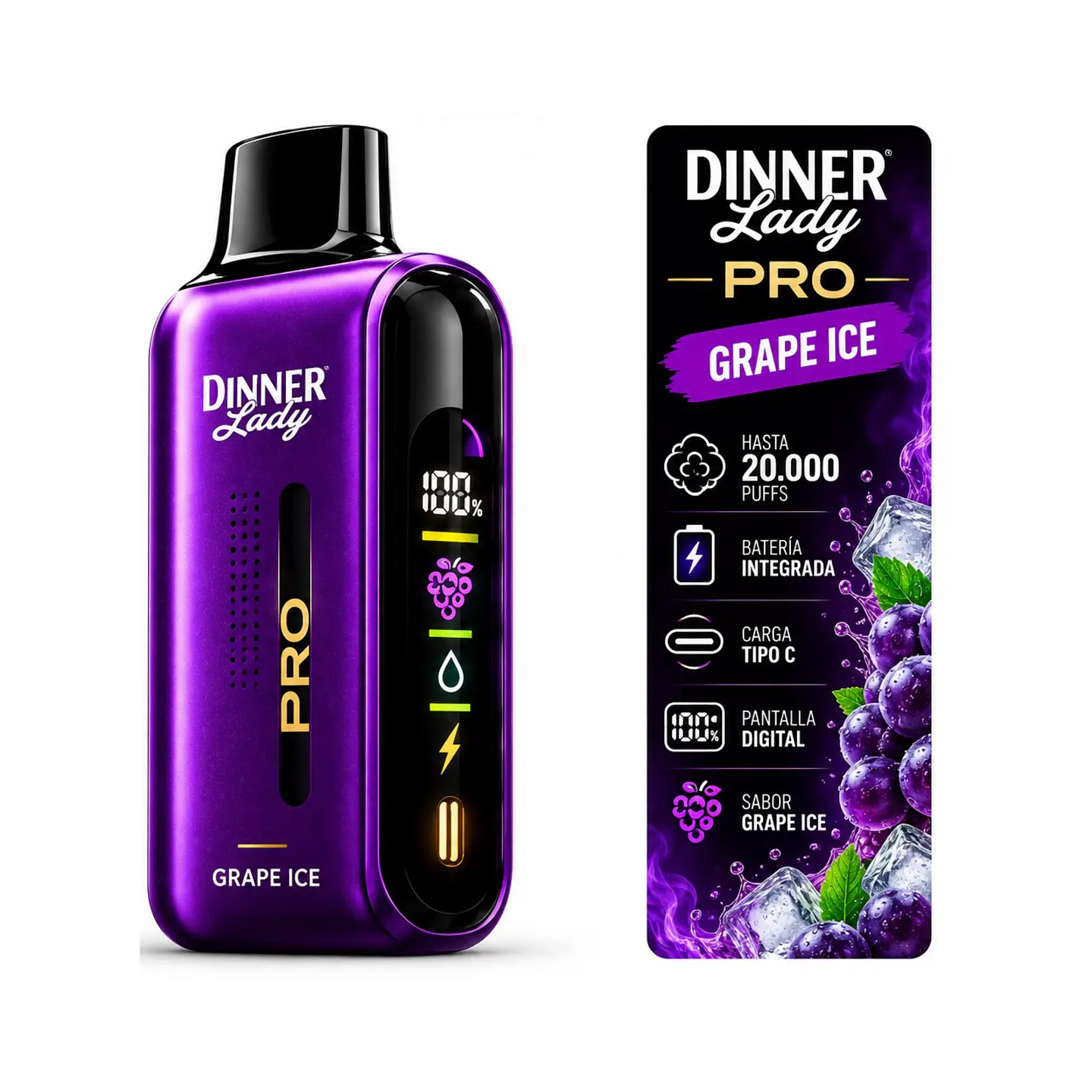 Dinner Lady Pro Grape Ice – 20K Puffs 1