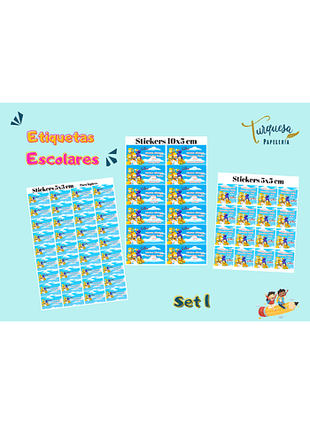 SET 1 ETIQUETAS ESCOLARES