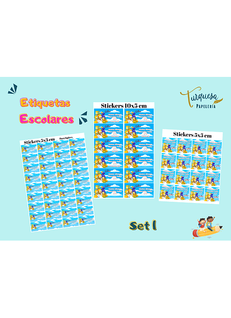 SET 1 ETIQUETAS ESCOLARES