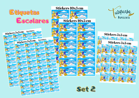 SET 2 ETIQUETAS ESCOLARES