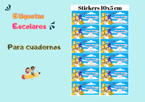 ETIQUETAS PARA CUADERNOS