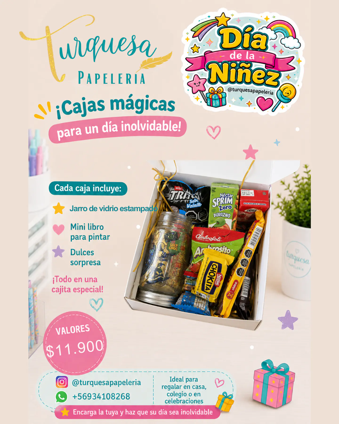 Jarro de Vidrio estampado + libro para pintar 1