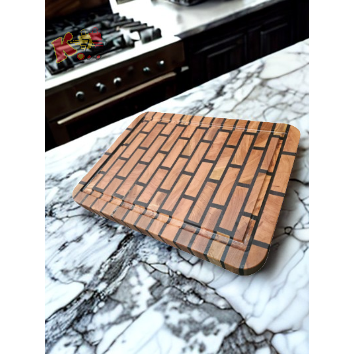 TK - 000003 - Tabla De Picar De Madera De Veta Invertida Tipo Ladrillos 1