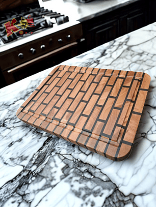 TK - 000003 - Tabla De Picar De Madera De Veta Invertida Tipo Ladrillos