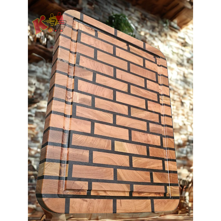 TK - 000003 - Tabla De Picar De Madera De Veta Invertida Tipo Ladrillos 2