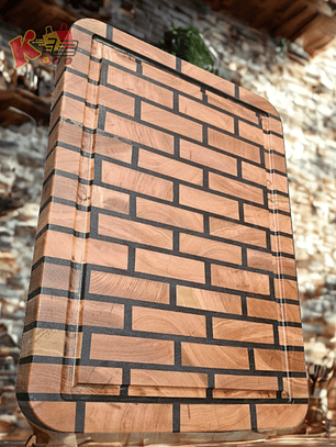 TK - 000003 - Tabla De Picar De Madera De Veta Invertida Tipo Ladrillos