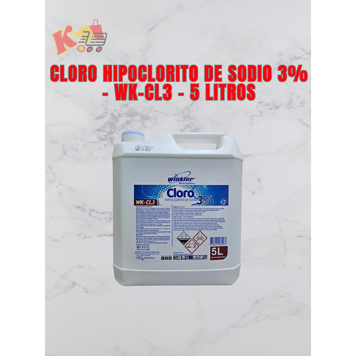 TK - 000006 - Cloro Hipoclorito de Sodio 3% - WK-CL3 - 5 Litros 1