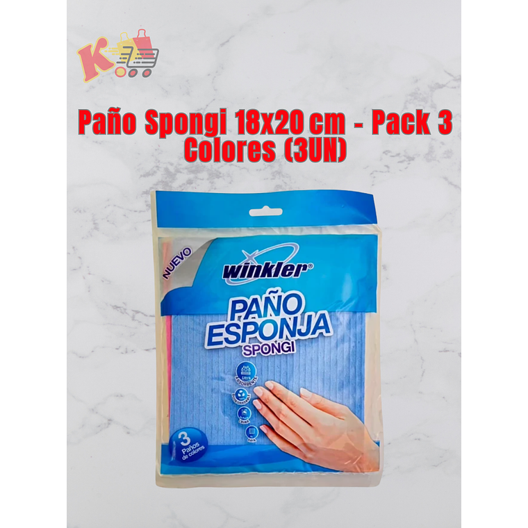 TK - 000012 - Paño Spongi 18x20 cm – Pack 3 Colores (3UN) 1