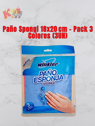 TK - 000012 - Paño Spongi 18x20 cm – Pack 3 Colores (3UN)