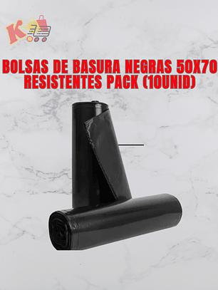 TK - 000016 - Bolsas de Basura negra Resistentes 50 x 70 PACK (10UNID)