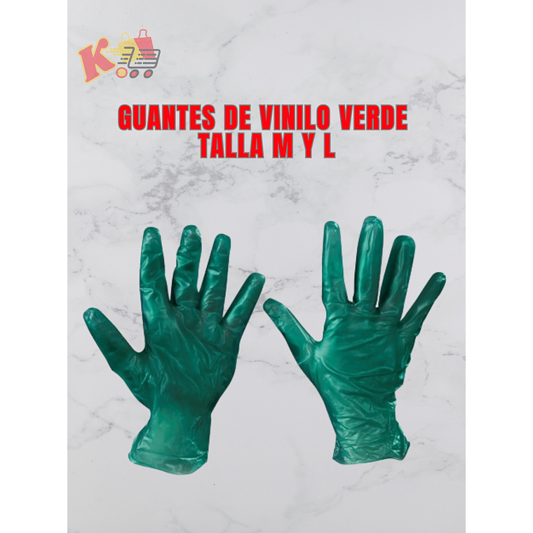 TK - 000080 - Guantes de Vinillo Verdes Talla L y M 1