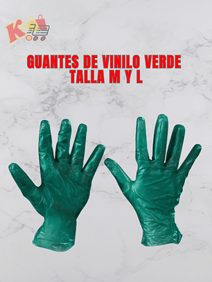 TK - 000080 - Guantes de Vinillo Verdes Talla L y M