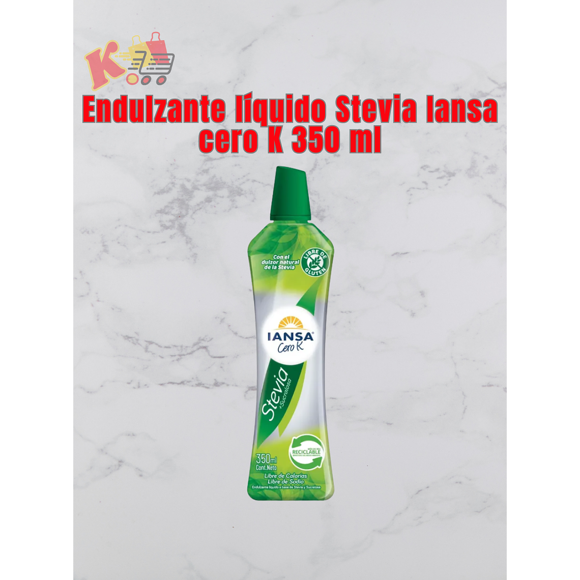 Endulzante líquido Stevia Iansa cero K 350 ml 1