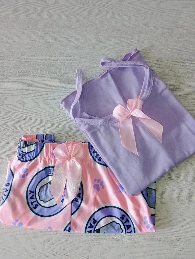 Pijama short lila  1